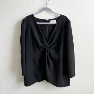 Sachin & Babi Black Tori Twist Front Blouse Women's 18 Plus Size Glam Party